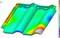 actual-theoretical comparison between a burnt one and the contrived roofing tile